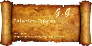 Galanics György névjegykártya