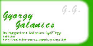 gyorgy galanics business card